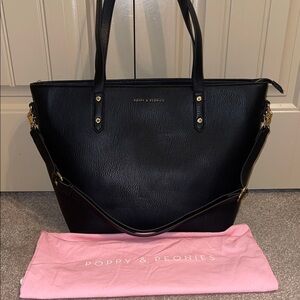 Poppy & Peonies Go Getter Tote in Black NEW